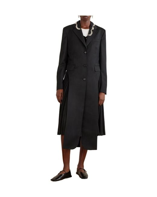 Simone Rocha Black Embellished Woven Coat