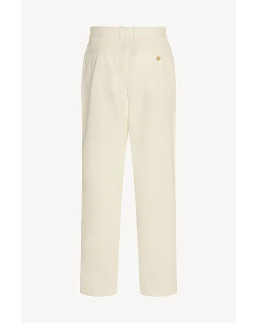 The Row White Neriah High-Waisted Tailored Pants