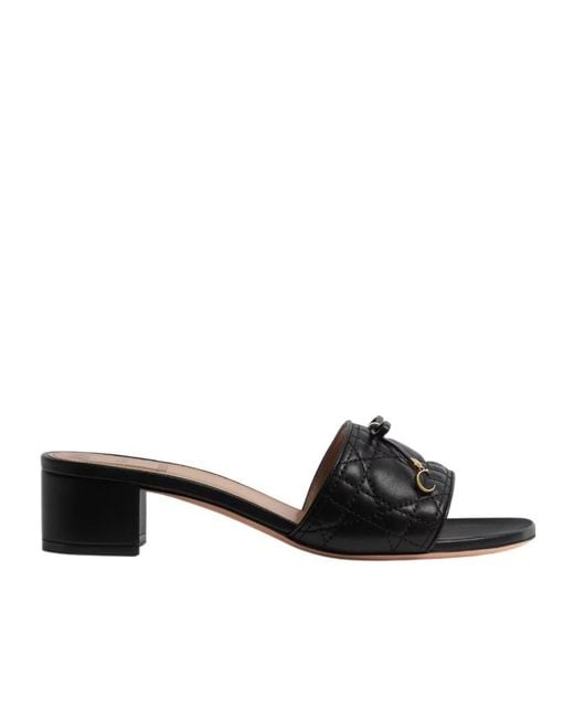 Dior Black Cannage Heeled Slide