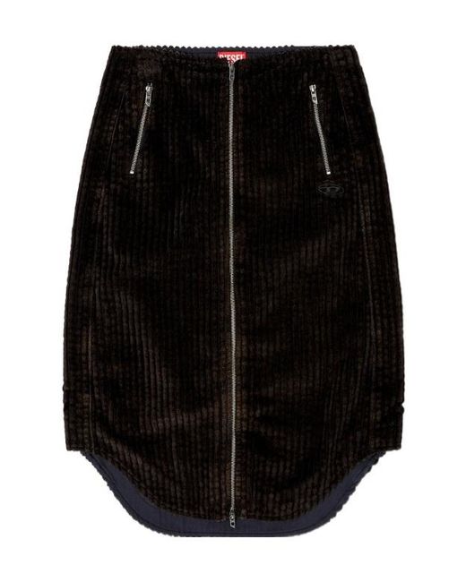 DIESEL Black O-Llipop Midi Skirt