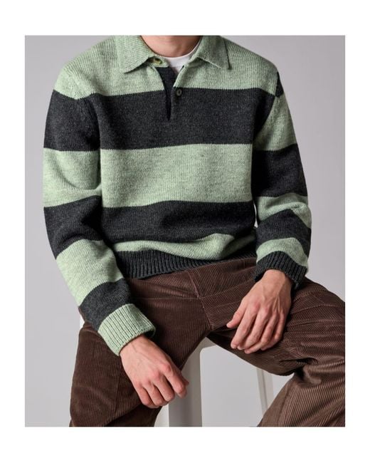 Paul Smith Gray Striped Long-Sleeved Sweater for men