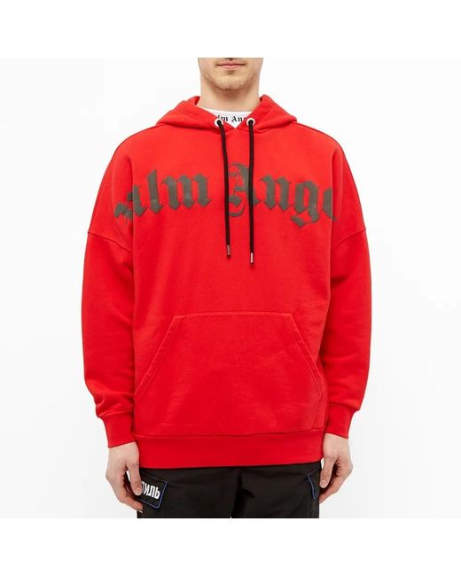 Palm Angels Red Logo Printed Sweater for men