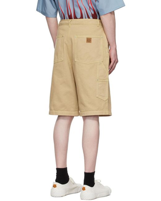 KENZO Green Logo-Patch Bermuda Shorts for men