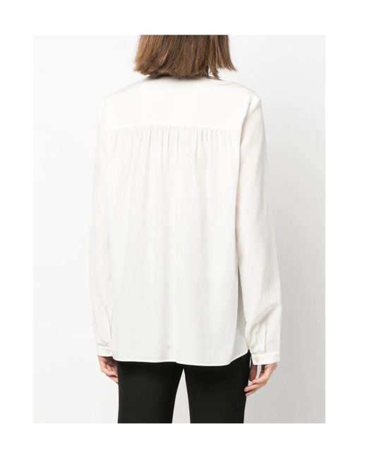 Joseph White V-Neck Silk Blouse