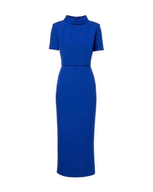 Roland Mouret Blue Crêpe Midi Dress