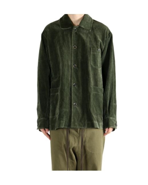 Uma Wang Green Long-Sleeved Casual Jacket for men