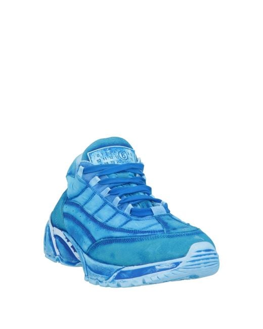 MM6 by Maison Margiela Blue Solid Color Low-Top Sneakers