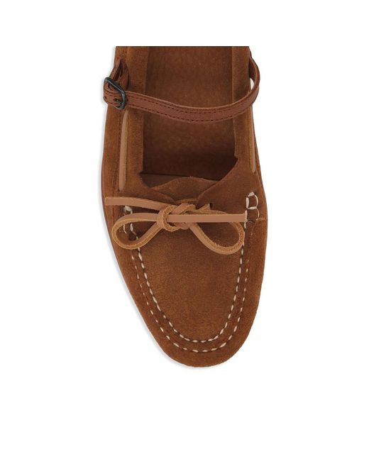 Hereu Brown Round-Toe Flat Shoes