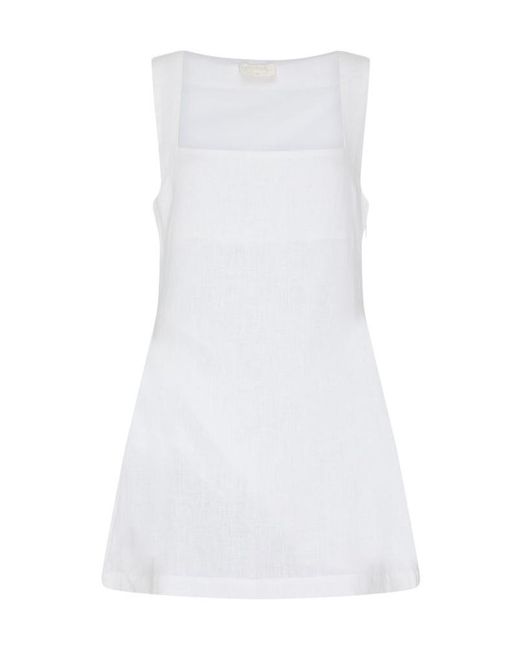 Posse White Suspender Dress