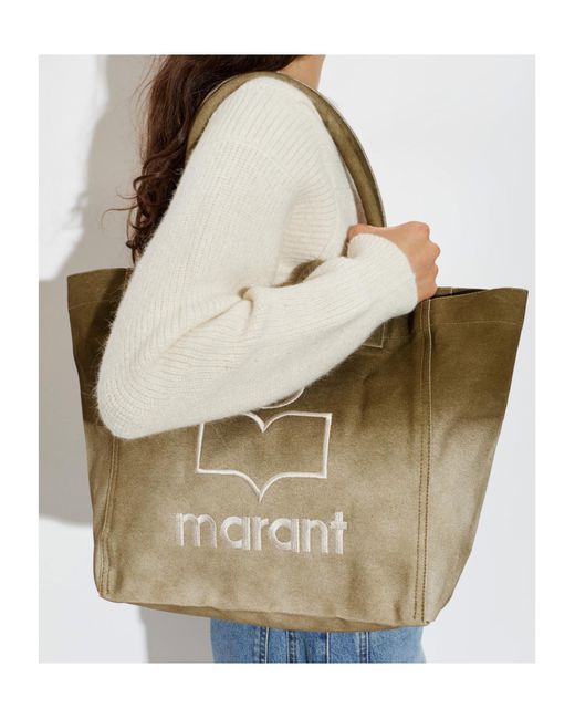 Isabel Marant Metallic Yenky Small Logo Tote Bag