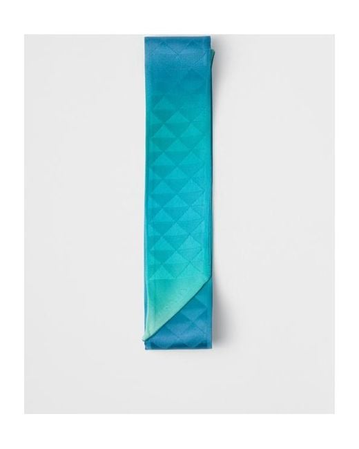 Prada Blue Gradient Effect Scarf