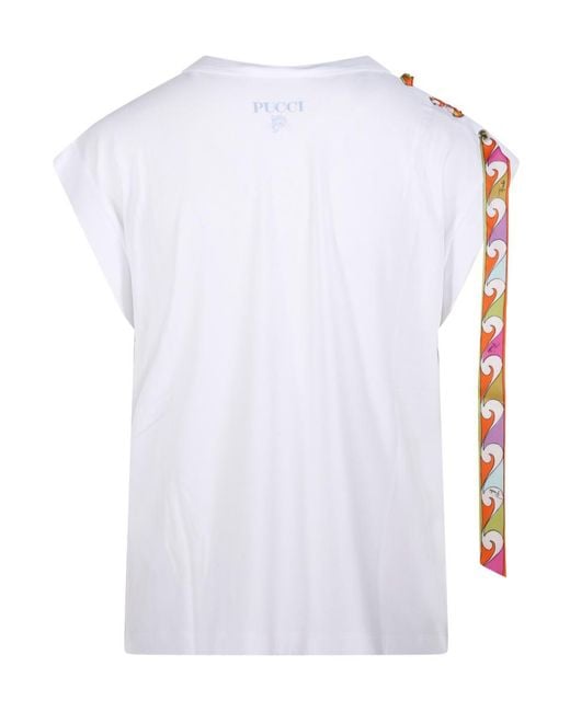 Emilio Pucci White Pucci Foulard Detailed T-Shirt
