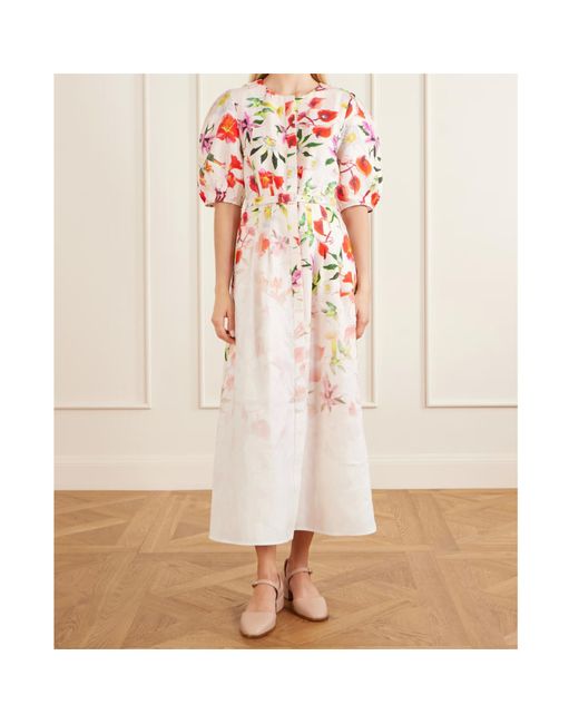 Gabriela Hearst White Short-Sleeved Dress