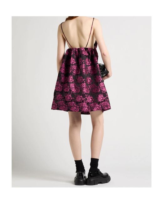 Ganni Purple Floral Pattern Dress