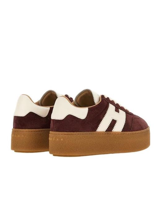 Hogan Brown Side H Patch Sneakers