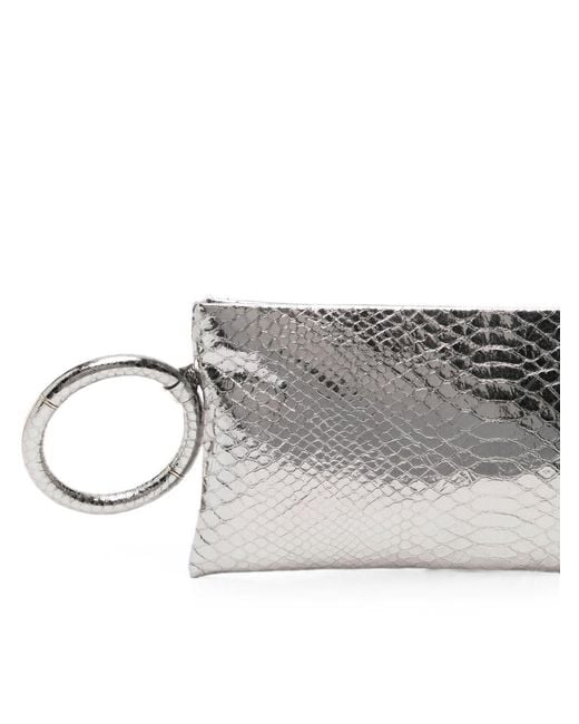 Tom Ford Gray Zip-Top Clutch