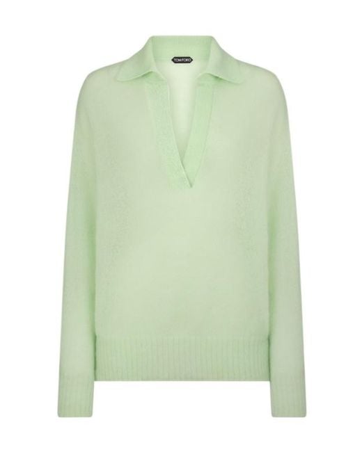 Tom Ford Green Polo Shirt Sweater