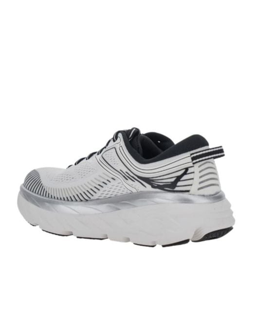 Hoka One One Gray Bondi 7 Cushioned Running Shoes for men