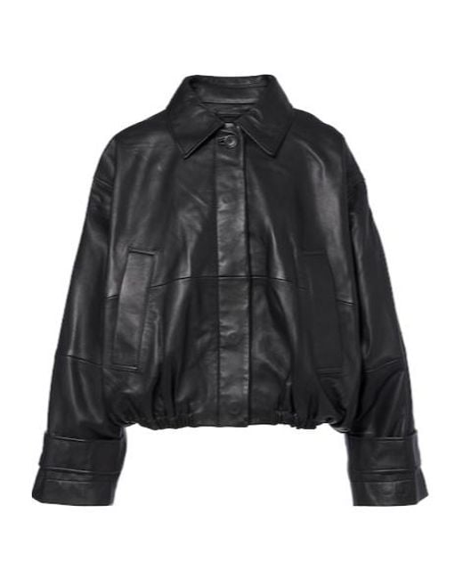 Rohe Black Leather Blouson Jacket