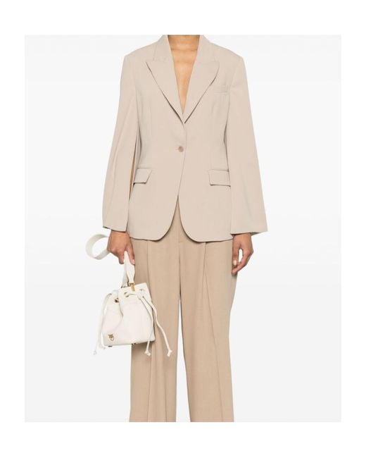 P.A.R.O.S.H. Natural Single-Breasted Blazer