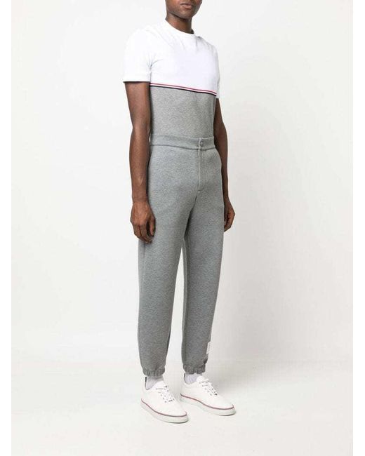 Thom Browne Gray Logo-Patch Track Pants for men