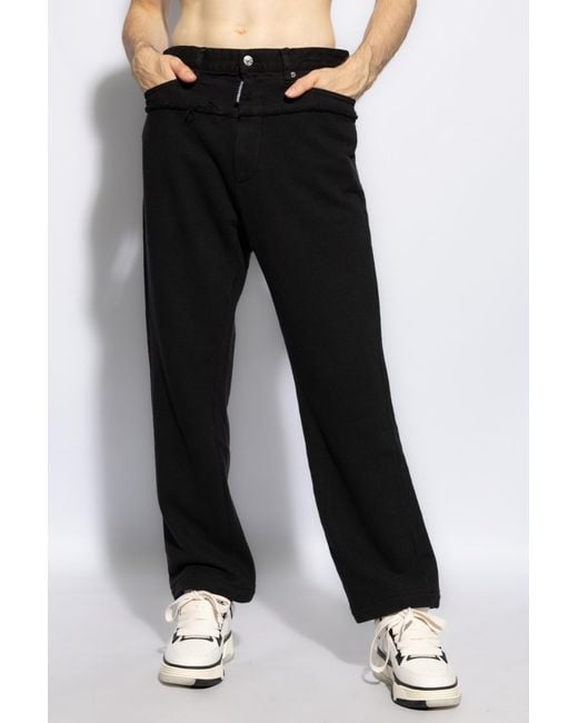 DSquared² Black Straight Leg Sweatpants for men