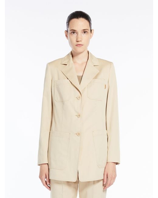 Max Mara Natural Single-Breasted Long-Sleeved Blazer
