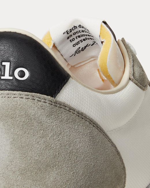 Polo Ralph Lauren White Prl Trail 125 Suede Mesh Sneakers for men