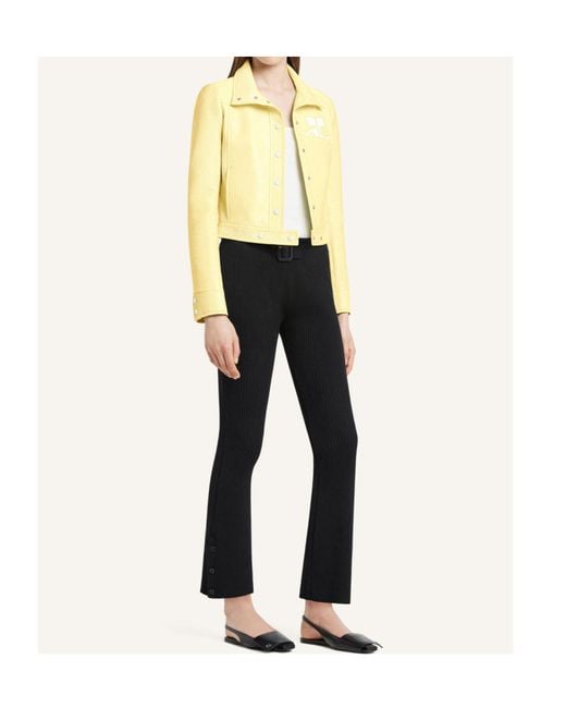 Courreges Yellow Vinyl-Effect Cropped Jacket