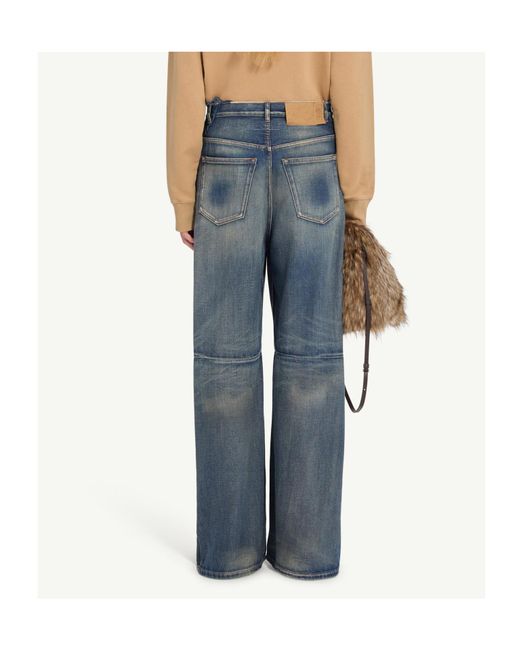 MM6 by Maison Margiela Blue Wide-Leg Jeans
