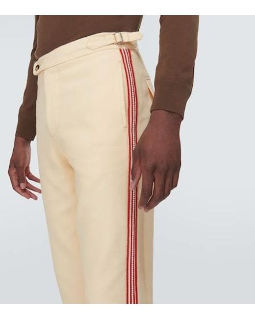Bode Natural Stria Beaded Cotton Straight Pants for men