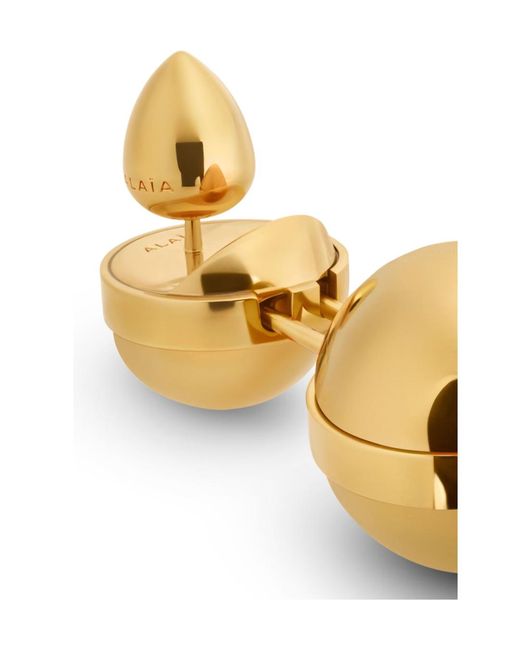 Alaïa Metallic Alaïa Double Sphere Earrings