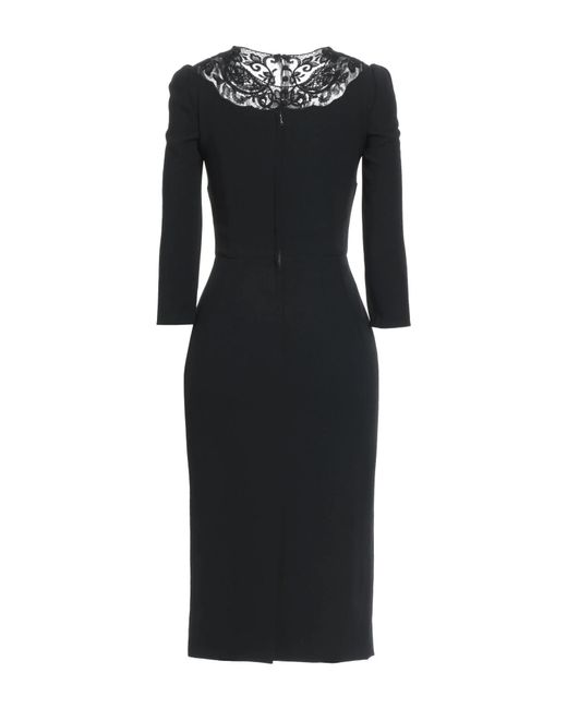 Dolce & Gabbana Black Lace Spliced Fitted Dress
