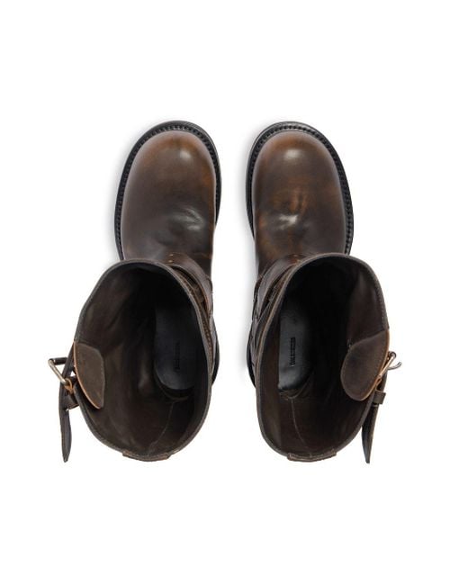 Balenciaga Black Venom Buckled-Strap Boots for men
