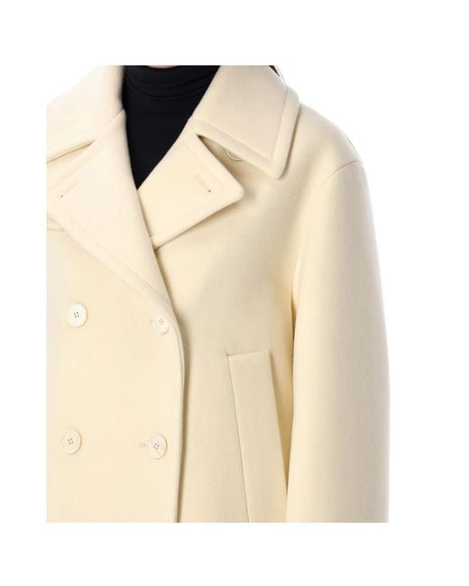 Jil Sander Natural Double-Breasted Relaxed Fit Coat