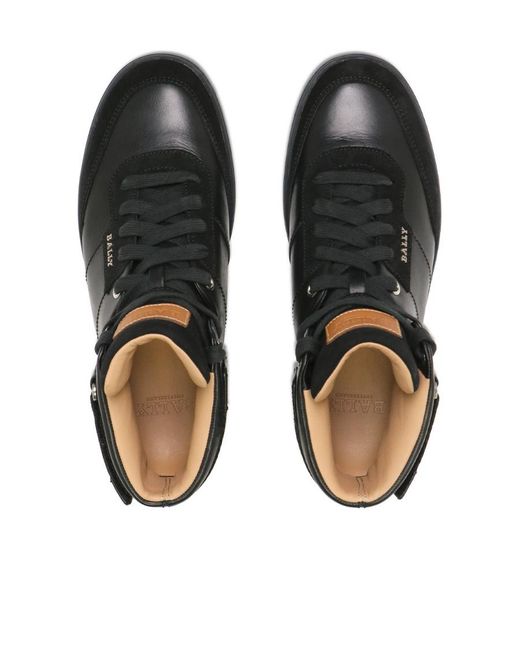 Bally Black Logo High-Top Casual Sneakers for men