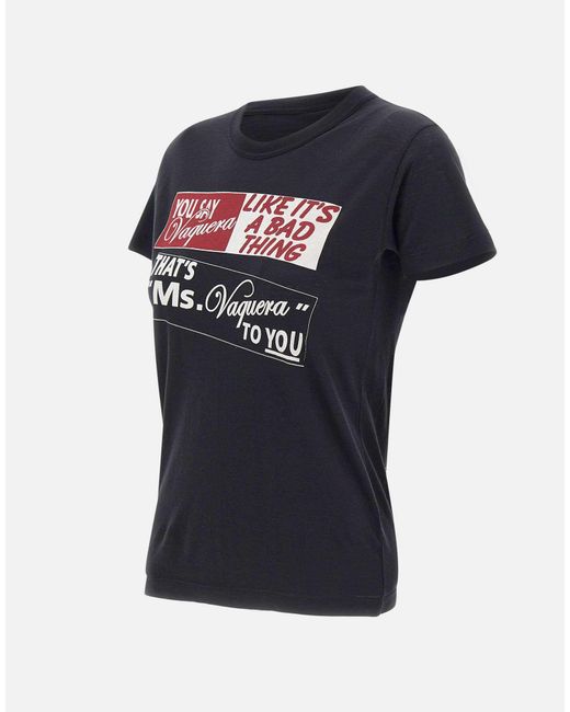 VAQUERA Black Print-Detail Cotton T-Shirt for men