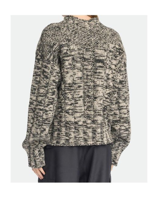 Malo Gray Mélange Cable-Knit Knitted Sweater