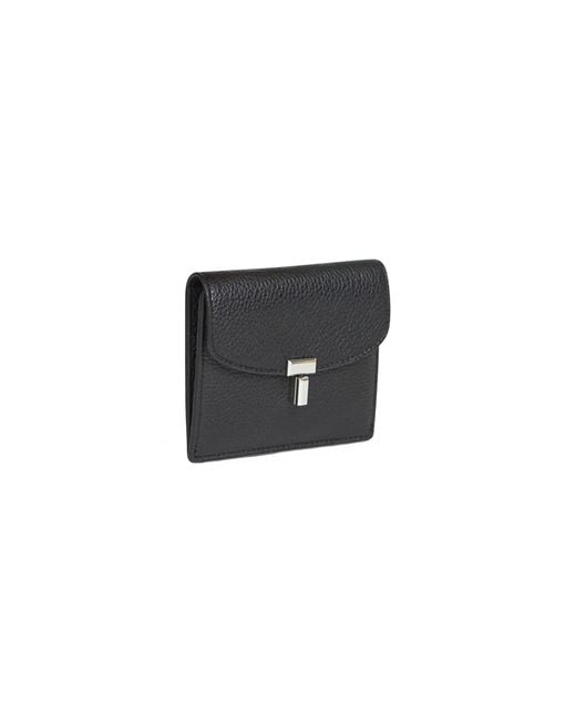 Totême Black Grained-Leather Wallet