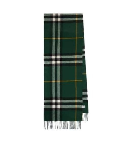 Burberry Green Plaid Cashmere Scarf for men