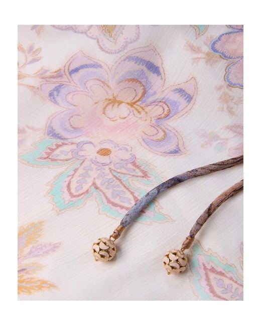 Zimmermann Pink Luna Billow Printed Blouse