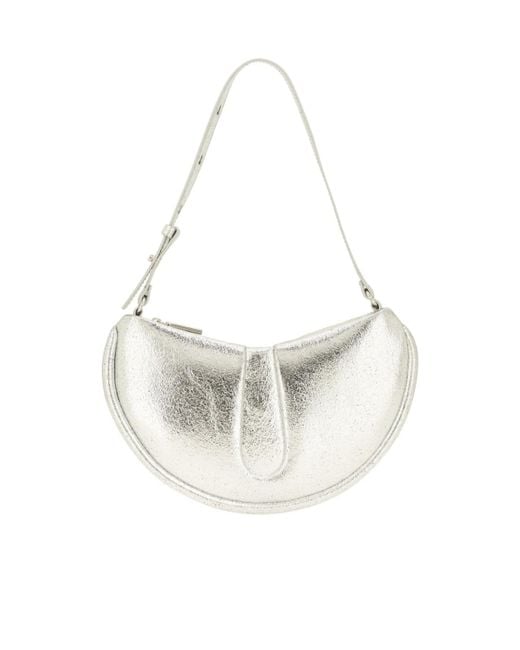THEMOIRÈ White Ebe Metallic Effect Shoulder Bag