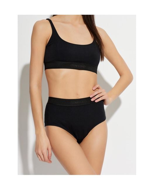 Tom Ford Black Logo Band Bralette