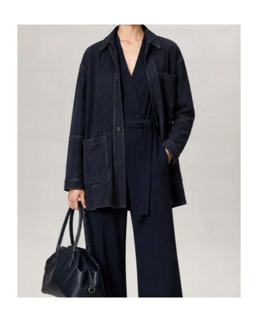 P.A.R.O.S.H. Blue Long Sleeve Collared Jacket