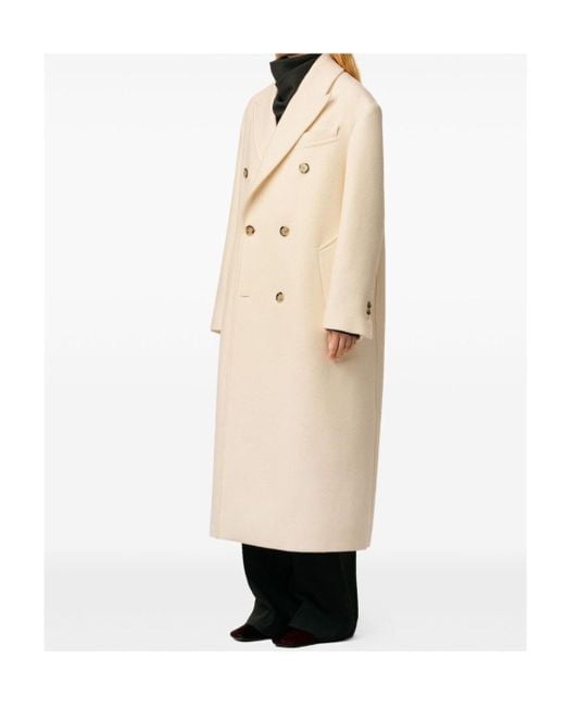 AMI Natural Ami Double Breasted Long Coat