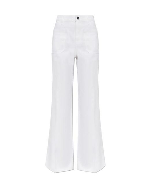 MICHAEL Michael Kors White Patch-Pocket Flared Trousers