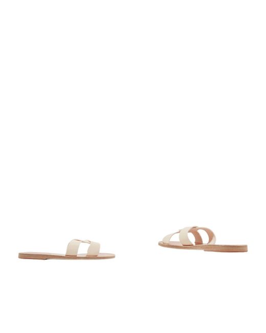 Ancient Greek Sandals Natural Desmos Double Strap Leather Sandals