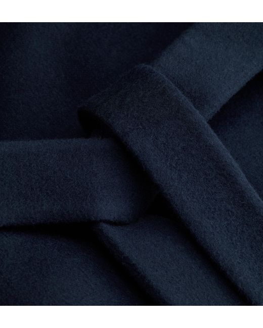 Dior Blue Belted Cropped Double-Breasted Peacoat