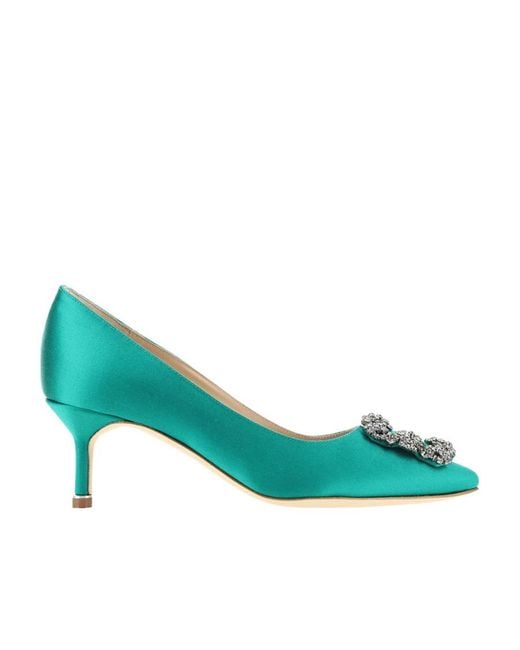 Manolo Blahnik Green Cusp High-Heeled Shoes