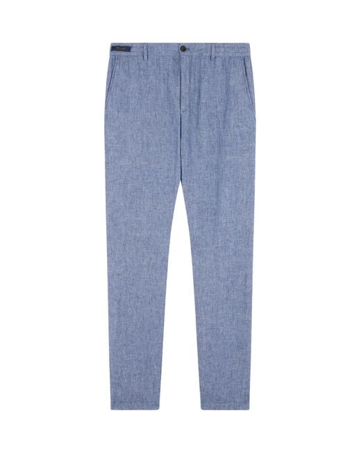 Paul & Shark Blue Linen Trousers for men